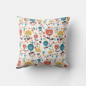 中世紀の花モダンカラフル柄 クッション (裏面)