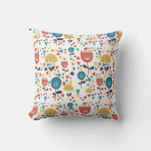 中世紀の花モダンカラフル柄 クッション (正面)