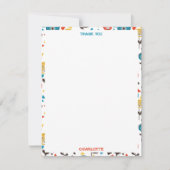 中世紀の花モダンカラフル柄 サンキューカード (正面)