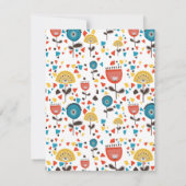 中世紀の花モダンカラフル柄 サンキューカード (裏面)