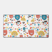 中世紀の花モダンカラフル柄 デスクマット (正面)