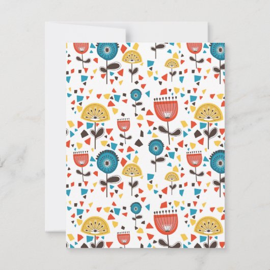 中世紀の花モダンカラフル柄 ノートカード (裏面)