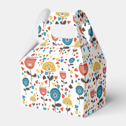 中世紀の花モダンカラフル柄 フェイバーボックス (正面サイド)