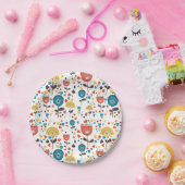 中世紀の花モダンカラフル柄 ペーパープレート (パーティー)