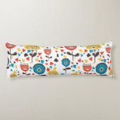 中世紀の花モダンカラフル柄 ボディピロー (裏面)