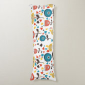 中世紀の花モダンカラフル柄 ボディピロー (正面縦)