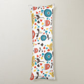 中世紀の花モダンカラフル柄 ボディピロー (裏面 (縦))