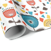 中世紀の花モダンカラフル柄 ラッピングペーパー (ロールコーナー)