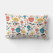 中世紀の花モダンカラフル柄 ランバークッション (裏面)