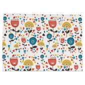 中世紀の花モダンカラフル柄 ラージペーパーバッグ (裏面)