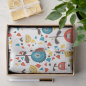 中世紀の花モダンカラフル柄 薄葉紙 (ギフト)