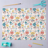 中世紀の花モダンカラフル柄 薄葉紙 (クラフト)