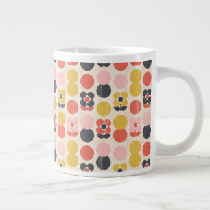 中世紀の花モダン模様 ジャンボコーヒーマグカップ