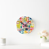 中世紀の長モダン方形 ラウンド壁時計 (ホーム)