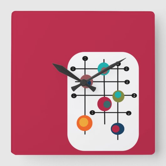 中世紀の長方形  スクエア壁時計 (正面)