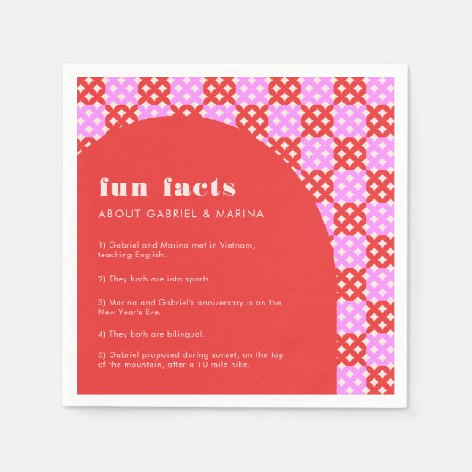 中世紀はっきりしたのモダンおもしろい事実新婚結婚者 スタンダードカクテルナプキン (正面)