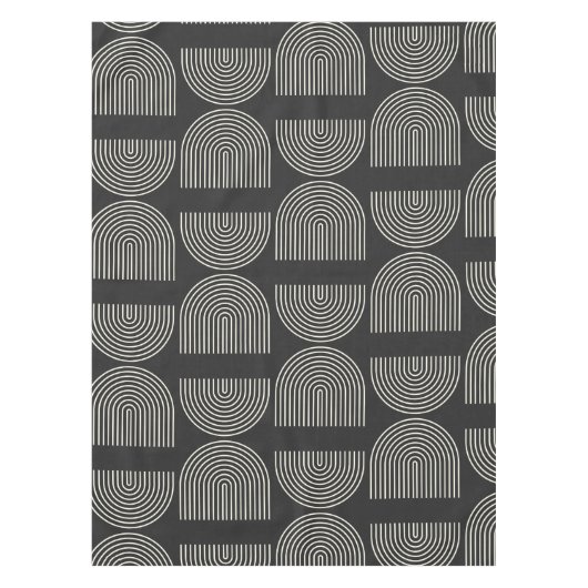 中世紀エレガントのアモダンーチライン白黒 テーブルクロス (正面)