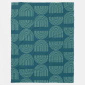 中世紀エレガントのアーモダンチラインのティール（緑がかった色）青 フリースブランケット (正面)