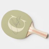 中世紀エレガントのモノグラムモダンダストセージ 卓球ラケット (横)