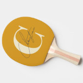 中世紀エレガントモノグラム燃モダン焼バタカップ 卓球ラケット (横)