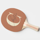 中世紀エレガントモノグラモダンム淡い色のバラ 卓球ラケット (横)
