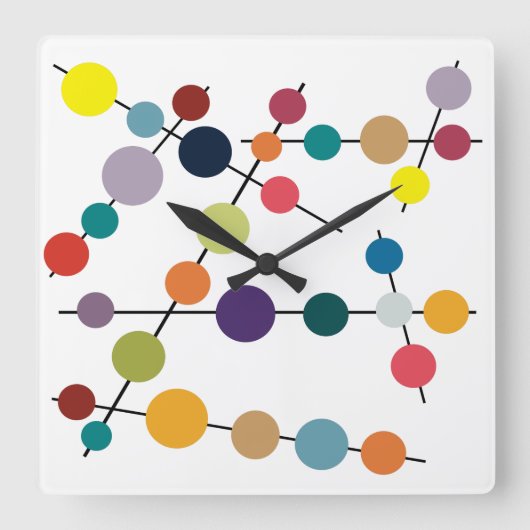 中世紀オリーブモダンズ スクエア壁時計 (正面)