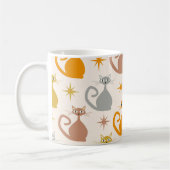 中世紀カラフルのスターバスト猫 コーヒーマグカップ (左)