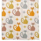 中世紀カラフルのスターバスト猫 シャワーカーテン (正面)