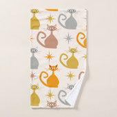 中世紀カラフルのスターバスト猫 バスタオルセット (ハンドタオル)