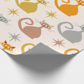 中世紀カラフルのスターバスト猫 ラッピングペーパー (角)