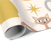 中世紀カラフルのスターバスト猫 ラッピングペーパー (ロールコーナー)