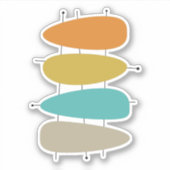 中世紀カラフルのモダンギターピック シール (正面)