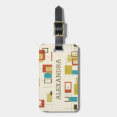 中世紀カラフルのレトロ幾何学模様 ラゲッジタグ (正面縦)