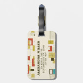 中世紀カラフルのレトロ幾何学模様 ラゲッジタグ (裏面縦)