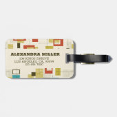 中世紀カラフルのレトロ幾何学模様 ラゲッジタグ (裏面横)