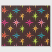 中世紀カラフルの原ファンキー子スターバスト ラッピングペーパー (フラット)