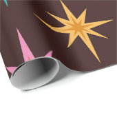 中世紀カラフルの原ファンキー子スターバスト ラッピングペーパー (ロールコーナー)