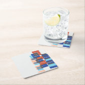 中世紀カラフル美術のパタモダンーン スクエアペーパーコースター (インサイチュ)