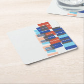 中世紀カラフル美術のパタモダンーン スクエアペーパーコースター (アングル)