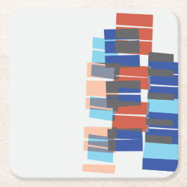 中世紀カラフル美術のパタモダンーン スクエアペーパーコースター