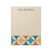 中世紀スタイリッシュの抽象芸術モダンレトロパターン ノートパッド (回転)