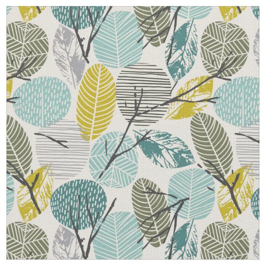 中世紀スタイルヴィンテージ紅葉 ファブリック (クローズアップ)