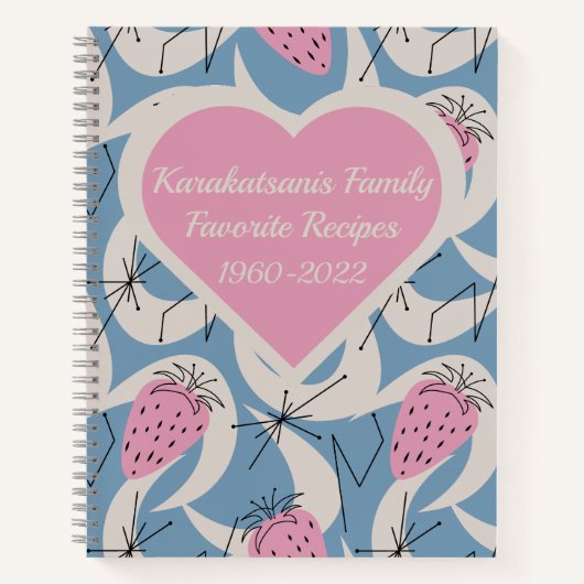 中世紀パーソナライズされたピンクキープサケレシピ本 ノートブック (正面)