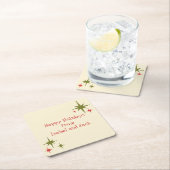 中世紀パーソナライズされたレトロミニマリスト スクエアペーパーコースター (インサイチュ)