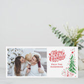 中世紀ファッションドの古い写真カスタムクリスマス シーズンカード (スタンド正面)