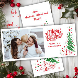 中世紀ファッションドの古い写真カスタムクリスマス シーズンカード