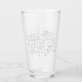 中世紀ファンキーの線とドットレトロ タンブラーグラス