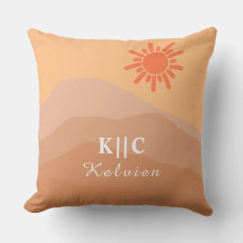 中世紀ボホモダンレトロ抽象芸術山 クッション