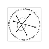 中世紀ミニマモダンリスト原子核原子 ラバースタンプ (インプリント)