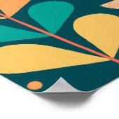 中世紀モダンのインスパイア鳥と離れの ポスター (角)